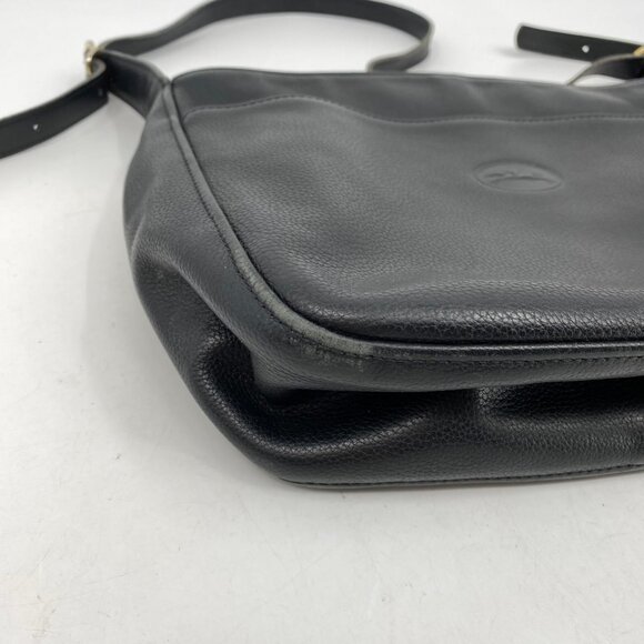 Longchamp Black Leather Zip Shoulder Bag | Good Condition - Picture 4 of 11